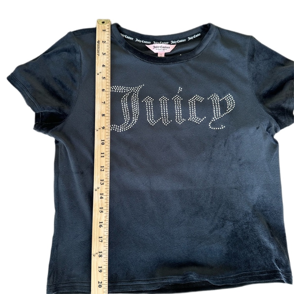 Juicy Couture 2 PC Black Velour Sleepwear Large NWT Shorts + Top Pajamas Lounge - Picture 4 of 10